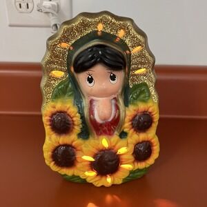 Small Animated Virgen de Guadalupe Multicolor Mexican Stand Home Decor Lamp
